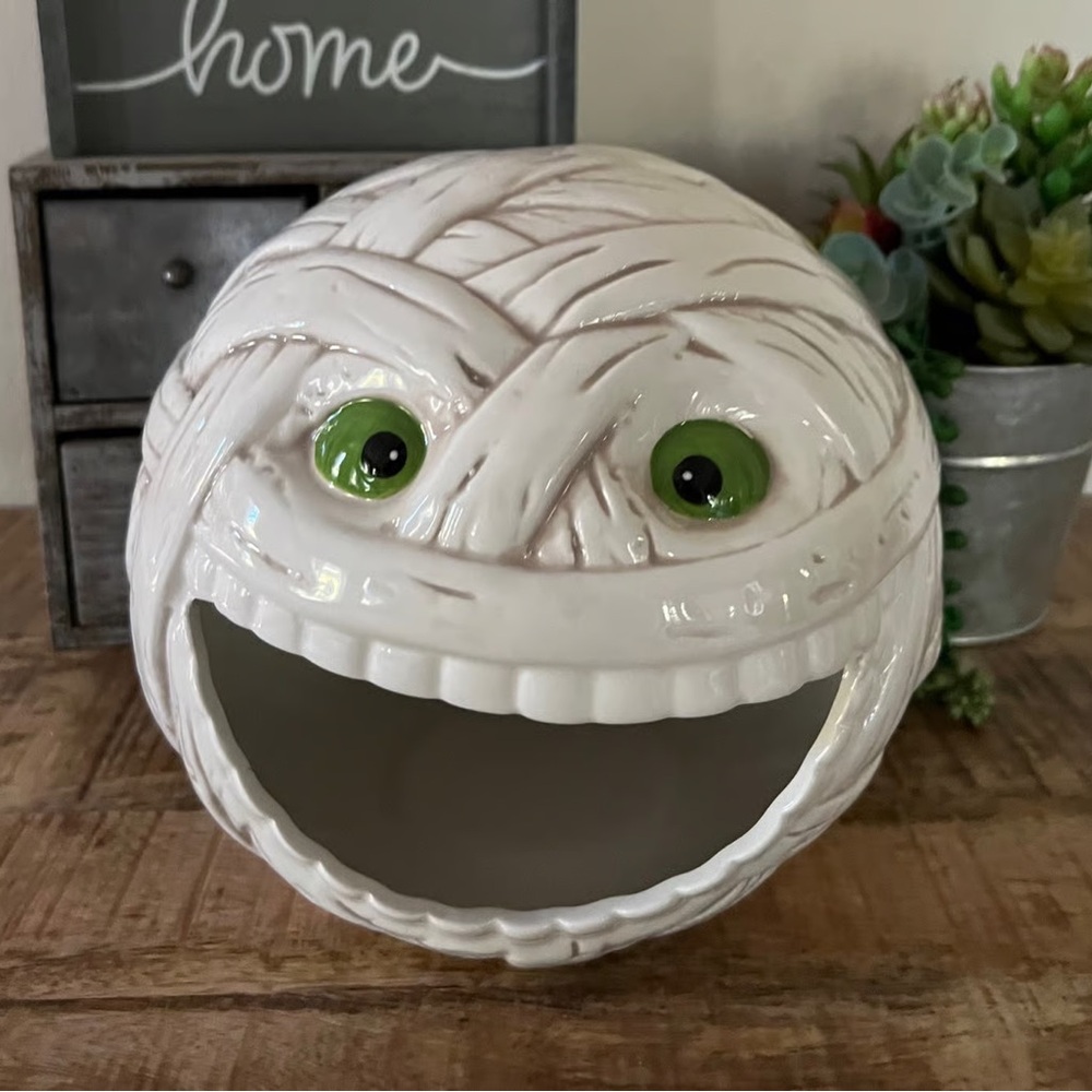 New Halloween Ceramic Mummy Candy Bowl